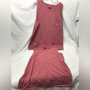 Comfort Colors NEW Lot 2 Crimson 9330 Pocket Tank Top Unisex M & L